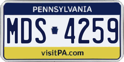 PA license plate MDS4259