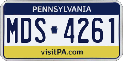 PA license plate MDS4261