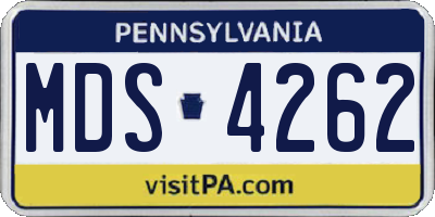 PA license plate MDS4262