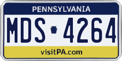 PA license plate MDS4264
