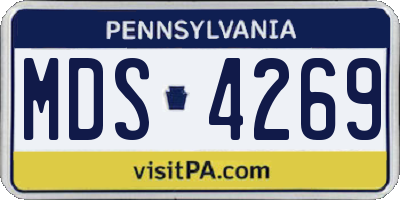 PA license plate MDS4269