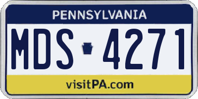 PA license plate MDS4271