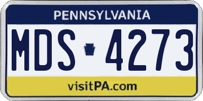 PA license plate MDS4273
