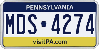 PA license plate MDS4274