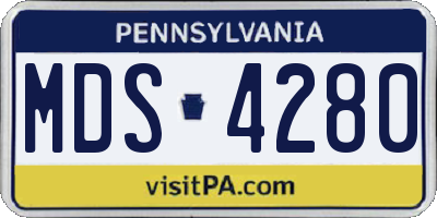 PA license plate MDS4280