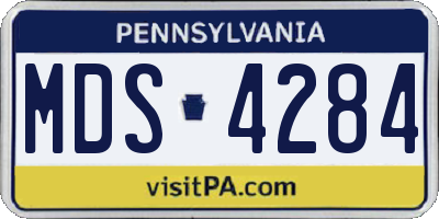 PA license plate MDS4284