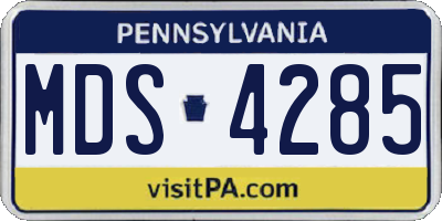 PA license plate MDS4285