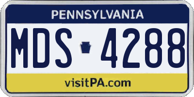 PA license plate MDS4288