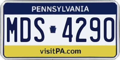 PA license plate MDS4290