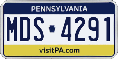 PA license plate MDS4291