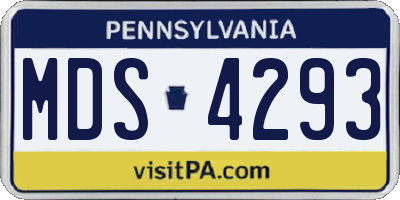 PA license plate MDS4293