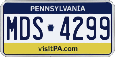 PA license plate MDS4299