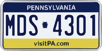 PA license plate MDS4301