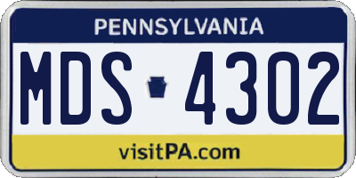 PA license plate MDS4302