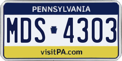 PA license plate MDS4303