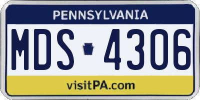 PA license plate MDS4306