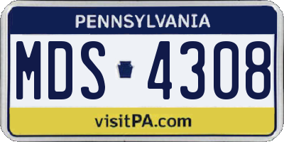 PA license plate MDS4308
