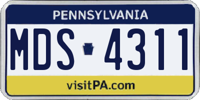 PA license plate MDS4311
