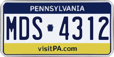 PA license plate MDS4312