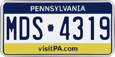 PA license plate MDS4319