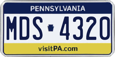 PA license plate MDS4320