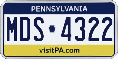 PA license plate MDS4322