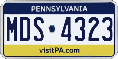 PA license plate MDS4323