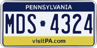 PA license plate MDS4324