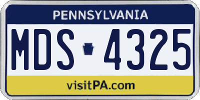 PA license plate MDS4325