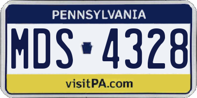 PA license plate MDS4328
