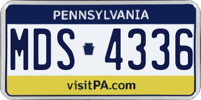 PA license plate MDS4336