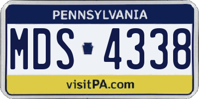 PA license plate MDS4338