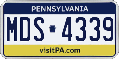 PA license plate MDS4339