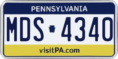 PA license plate MDS4340