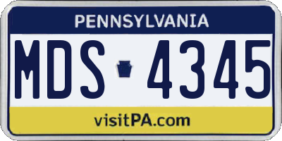 PA license plate MDS4345