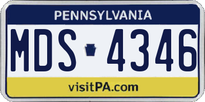 PA license plate MDS4346