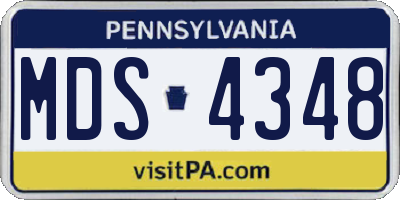 PA license plate MDS4348