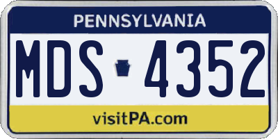 PA license plate MDS4352
