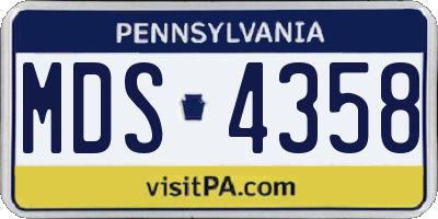PA license plate MDS4358