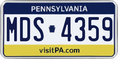 PA license plate MDS4359