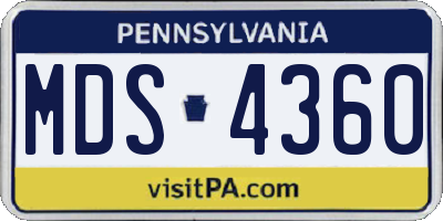 PA license plate MDS4360