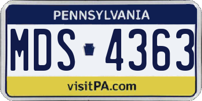 PA license plate MDS4363