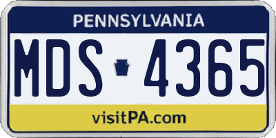 PA license plate MDS4365