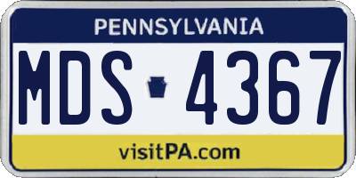 PA license plate MDS4367