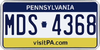 PA license plate MDS4368