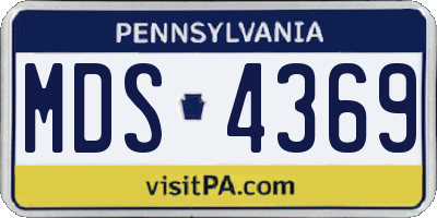 PA license plate MDS4369