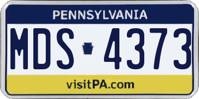 PA license plate MDS4373