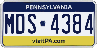 PA license plate MDS4384