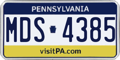 PA license plate MDS4385