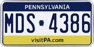 PA license plate MDS4386